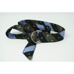 Vintage Talbot's Fabric Martini and Olive Belt Silver Tone Buckle‎